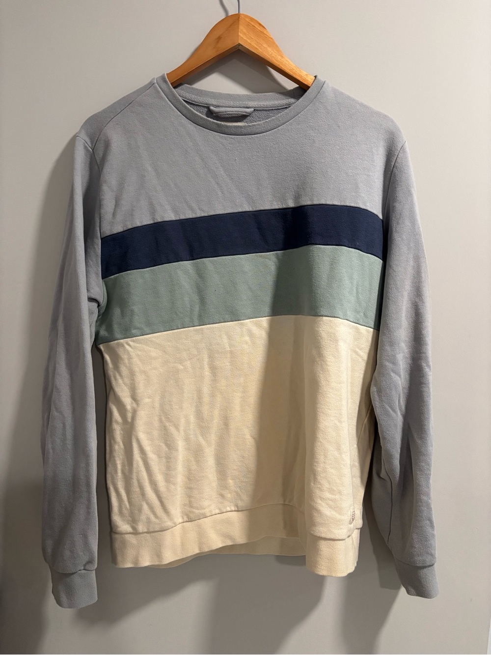 Marine Layer Men's Colorblock Crewneck - Light Blue, Navy, Sage, Cream